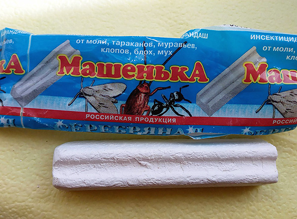 Il pastello insetticida Mashenka, se usato correttamente, aiuta anche a combattere le cimici in casa.