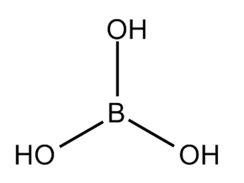 Acide borique : formule chimique (H3BO3)