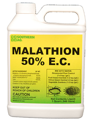 Muitas vezes Karbofos é vendido sob o nome de Malathion, por exemplo, na forma de um concentrado de emulsão de 50%