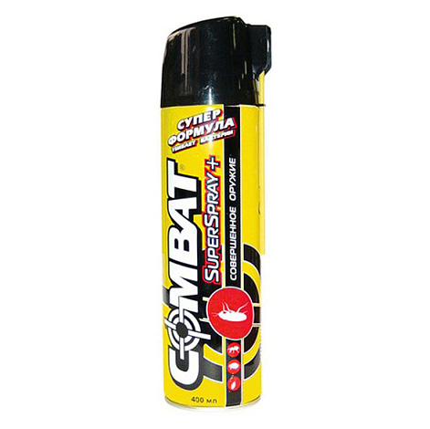 Aerosol Combat Superspray é usado com sucesso na vida cotidiana para se livrar de percevejos e outros insetos rastejantes.
