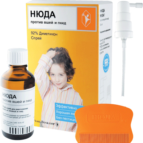 Come parte del rimedio contro i pidocchi di Nyuda, un tipo speciale di silicone - Dimethicone