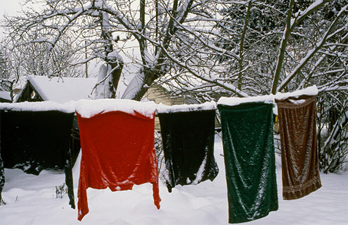Se appendi i vestiti al freddo, i pidocchi di lino moriranno rapidamente.