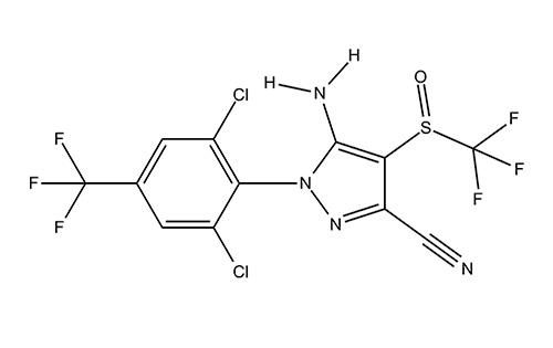 Fipronilový insekticíd - chemický vzorec