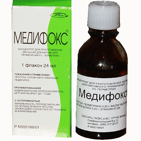 Prostriedky na liečbu vší Medifox