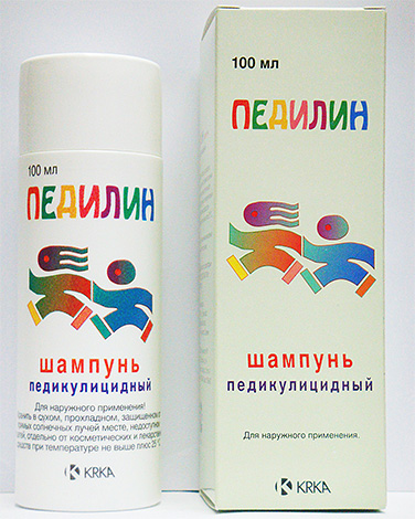 Le shampooing Pedilin contient également du karbofos, mais il est encore plus pratique à utiliser que le spray Para Plus