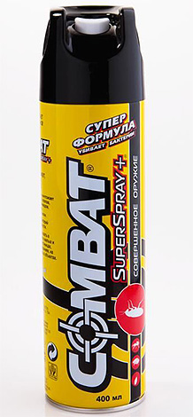 Combat SuperSpray aerosol is also used against bedbugs