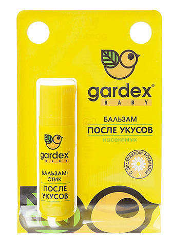 Балсам Gardex Baby може да се използва при най-малките деца за облекчаване на сърбеж след ухапване от насекомо.