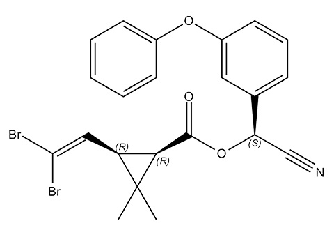 Inseticida deltametrina, estrutura química