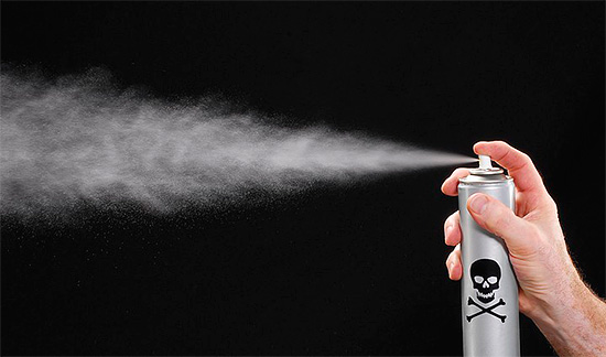 Una caratteristica dei prodotti aerosol è l'alto tasso di distruzione degli insetti, quindi possono essere utilizzati direttamente sul nido delle vespe.
