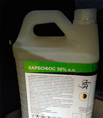 Karbofos е доста ефективен срещу хлебарки, но има силна неприятна миризма.