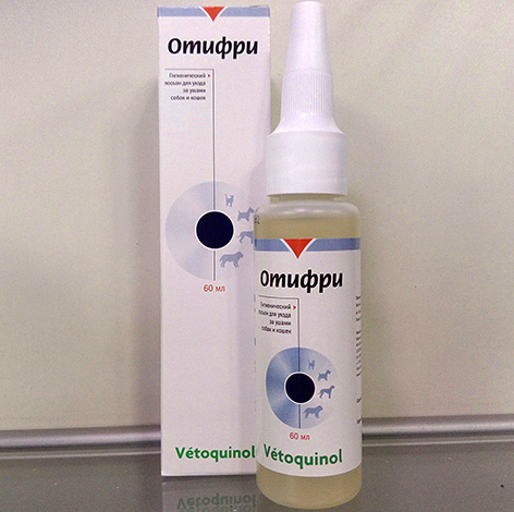 Hygienic lotion Otifri for the care of the ears of dogs and cats