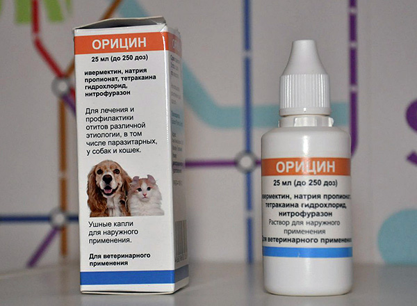 Oricin ear drops for cats and dogs